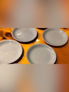Vintage Homer Laughlin 1950 Skytone Blue Solid Bread Dessert Plate Set of 4